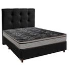 Conjunto Cama Box Preto Casal + Colchão D28 Conforto Paropas + Cabeceira