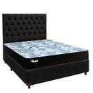 Conjunto Cama Box Preto Casal + Colchão Molas Ensacadas Life Gold Paropas + Cabeceira Conjunto Cama Box Preto Casal + Colchão Molas Ensacadas Life Gold Paropas + Cabeceira