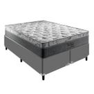 Conjunto Cama Box Queen Cinza Palermo Molas Ensacadas