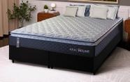 Conjunto Cama Box Queen Dakota Preto 158x198x57 Espuma D33