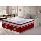 Conjunto Cama Box Queen de Molas Ensacadas D33 Cama inBox Select Firme 158x198x70 Vermelho