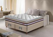 Conjunto Cama Box Queen de Molas Ensacadas D33 com Pillow TOP Cama inBox Select 158x198x70 Bege