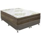 CONJUNTO CAMA BOX QUEEN GOLD ULTRA GEL BASE CAMURÇA CINZA 158x198x68 ORTOBOM"