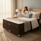 Conjunto cama box Queen Ouro Pocket 158x198x30 Cod: 242.250/242.249