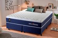 Conjunto Cama Box Queen Size Lagras 158x198x66 Azul c/ Molas Ensacadas