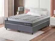 Conjunto Cama Box Queen Size Sheffield 158x198x65 Cinza c/ Molas Ensacadas Conjunto Cama Box Queen Size Sheffield 158x198x65 Cinza c/ Molas Ensacadas