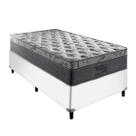 Conjunto Cama Box Solteiro Branco Palermo Molas Ensacadas