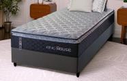 Conjunto Cama Box Solteiro Dakota Preto 88x188x57 Espuma D33