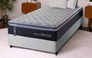 Conjunto Cama Box Solteiro Dakota Preto 88x188x57 Espuma D33