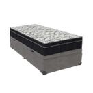 Conjunto Cama Box Solteiro e Colchão Airtech D45 Extra Firme Cinza