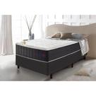 Conjunto Cama Box Solteiro Molas Ensacadas com Espuma Viscoelástico Cama inBox Cloud Cinza 88x188x67
