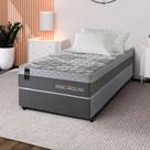Conjunto Cama Box Solteiro Sheffield 96x203x65 Cinza c/ Molas Ensacadas