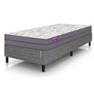 Conjunto Cama box solteiro Smartz kupon + Colchão Ortovip Espuma D28 78x188x55cm Firme Hipoalergênico Antiácaro Suporte 90kg