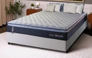 Conjunto Cama Box Viúva Dakota Preto 128x188x57 Espuma D33