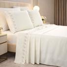 Conjunto Cama Casal King Size Solene 04 Pç Bordado 300 Fios FIORELLE Cor:LILAS