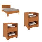 Conjunto Cama Casal Safira e 2 Mesas de Cabeceira Luna com Usb Conjunto Cama Casal Safira e 2 Mesas de Cabeceira Luna com Usb
