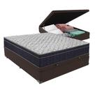 Conjunto Cama Marrom Casal Box Com Baú E Colchão Airtech D45.