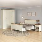Conjunto Cama Queen Guarda-Roupa 4 Portas 2 Mesas de Cabeceira Ananda CabeCasa MadeiraOriginals