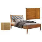 Conjunto Cama Solteiro Vivare, Cômoda 5 Gavetas Unique e Mesa de Cabeceira 3 Gavetas Unique