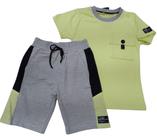 Conjunto Camisa Bermuda Moleton Menino Verão Lessa Kids 8666