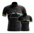 Conjunto Camisa Ciclismo Pink Floyd Preta Pai E Filho Esportiva Bike Uv Mtb