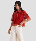 Conjunto Camisa com Blusa Em Renda Feminina Dianna Laranja