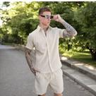 Conjunto Camisa e Bermuda Linho Masculino camisa botão linho