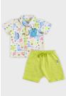 Conjunto Camisa Elian Bebê Menino Estampado Branco - Tam: GB