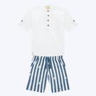 Conjunto Camisa Manga Curta e Bermuda Listrada Infantil Menino Milon 2000590