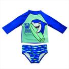 Conjunto camisa manga longa bloqueadora de raios uv E sunga tubarao 18-24M basic +