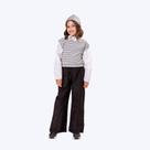 Conjunto Camisa Manga Longa Com Colete E Calça Preta Infantil Menina Vigat 7003 Branco