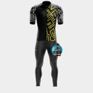 Conjunto Camisa Premium Masculina de Ciclismo Calça Gel Bolsos Ziper total Proteção Uv