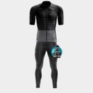 Conjunto Camisa Premium Masculina de Ciclismo Calça Gel Bolsos Ziper total Proteção Uv