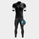 Conjunto Camisa Premium Masculina de Ciclismo Calça Gel Bolsos Ziper total Proteção Uv