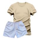 Conjunto Camiseta 100% Algodão Lisa + Short Tactel Branco