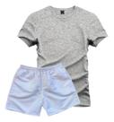 Conjunto Camiseta 100% Algodão Lisa + Short Tactel Branco