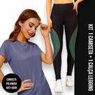 Conjunto camiseta Blusinha DRY FIT MALHA FRIA POLIAMIDA + Calça LEGGING REDINHA Academia Fitnes 531