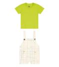 Conjunto Camiseta Com Jardineira Trick Nick Cor:Off whiteTamanho:G