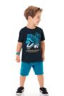 Conjunto Camiseta E Bermuda Infantil Virtual Dino Marlan