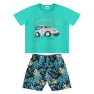 Conjunto Camiseta e Bermuda Intantil Masculina Estampada Safari Verde 4 Anos - Rovitex Conjunto Camiseta e Bermuda Intantil Masculina Estampada Safari Verde 4 Anos - Rovitex