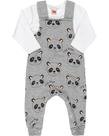 Conjunto camiseta e jardineira pandinha - LIVY