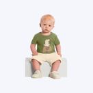 Conjunto Camiseta Manga Curta E Bermuda Moletom Bebê Menino Brandili 26809 Verde