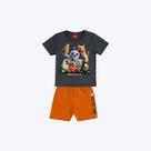 Conjunto Camiseta Manga Curta E Bermuda Moletom Bebê Menino Kyly P1001062 Azul Marinho