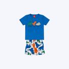 Conjunto Camiseta Manga Curta E Bermuda Moletom Dinossauro Bebê Menino Kyly P1001064 Branco
