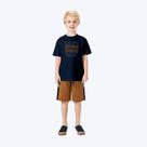 Conjunto Camiseta Manga Curta Lettering E Bermuda Moletom Infantil Menino Kyly 1001106 Azul Marinho Conjunto Camiseta Manga Curta Lettering E Bermuda Moletom Infantil Menino Kyly 1001106 Azul Marinho