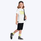 Conjunto Camiseta Manga Curta Skater E Bermuda Moletinho Infantil Menino Brandili 26553 Branco