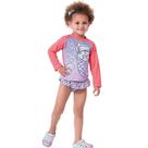 Conjunto Camiseta Mangas Longas e Calcinha Proteção UV 50+ Gatinha Sereia - Fakini