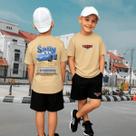 Conjunto Camiseta Oversized E Bermuda Infantil Algodão