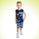 Conjunto Camiseta Regata e Bermuda Especies Dinossauros Fakini Kids