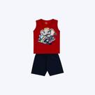 Conjunto Camiseta Regata Elefantinho E Bermuda Moletinho Bebê Menino Kyly P1001058 Azul Conjunto Camiseta Regata Elefantinho E Bermuda Moletinho Bebê Menino Kyly P1001058 Azul